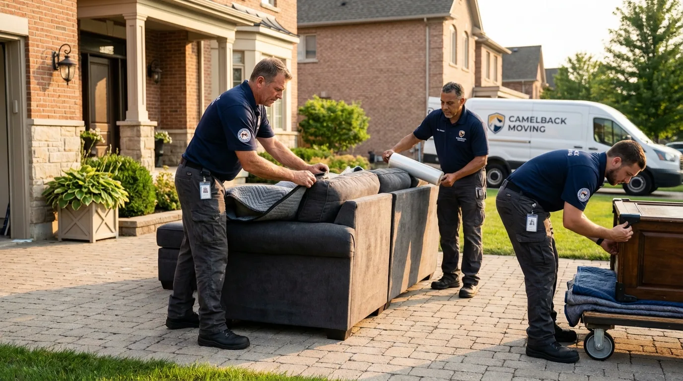 Large estate moving crew wrapping furniture in Blue Ridge, GA