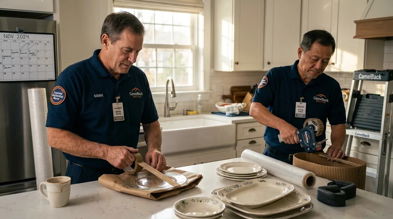 Professional crew packing kitchen dishware in Blue Ridge, GA